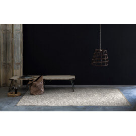 Tapis scandinave beige coton plat Gobi