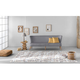 Tapis moderne gris plat en coton Helmi