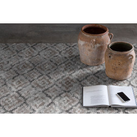 Tapis gris vintage plat en coton Jensen