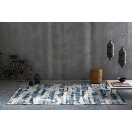 Tapis rayé bleu plat intérieur Lusaka