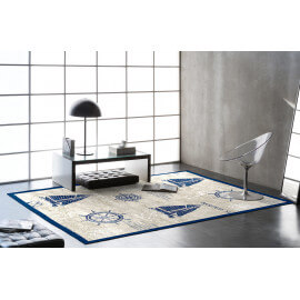 Tapis bleu plat intérieur marin Noronha