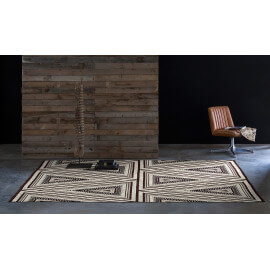 Tapis géométrique design plat Vivabita noir et gris Orvar