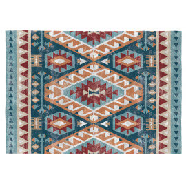 Tapis rectangle kilim multicolore plat Xenia