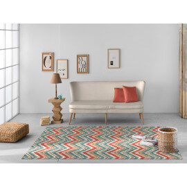 Tapis moderne plat multicolore coton Astrid