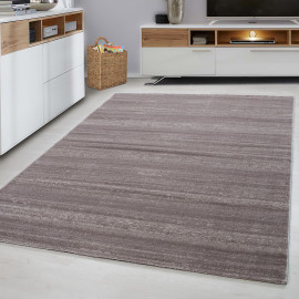 Tapis rayé uni à courtes mèches rectangle Ocrul