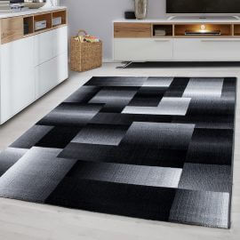 Tapis géométrique noir design Weso