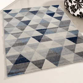 Tapis scandinave à courtes mèches géométrique Olivetto