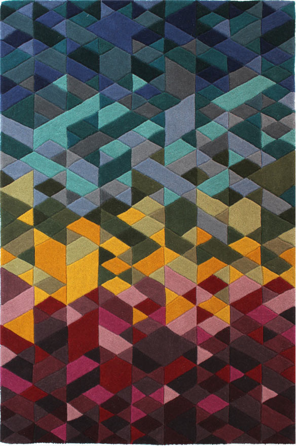 Tapis coloré Rond en pure Laine Multicolore Prism par Flair Rugs