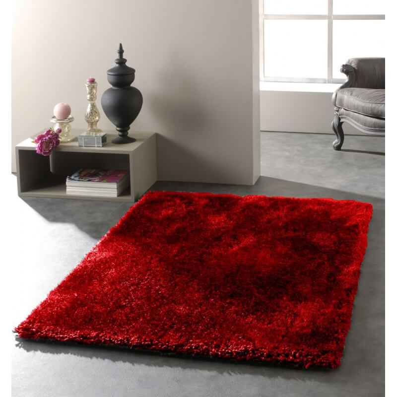  Tapis  de salon  rouge  uni Raven