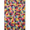 Tapis graphique multicolore design rectangle Hexagon