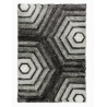 Tapis shaggy graphique effet 3D pour salon Hexagon