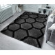 Tapis effet 3D shaggy rectangle pour salon Honeycomb