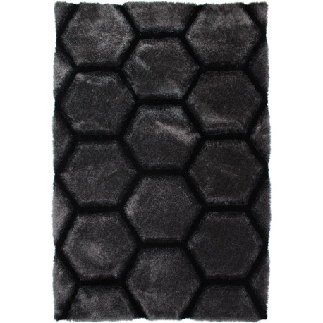 Tapis effet 3D shaggy rectangle pour salon Honeycomb