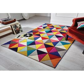 Tapis géométrique pour salon design multicolore Samba