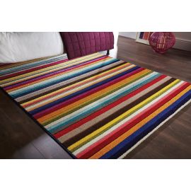 Tapis rayé pour salon design multicolore Tango