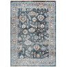 Tapis vintage bleu rayé avec franges intérieur Reno