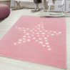 Tapis doux rose pour enfant rectangle Stars