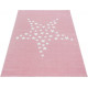 Tapis doux rose pour enfant rectangle Stars