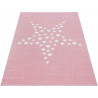 Tapis doux rose pour enfant rectangle Stars