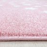 Tapis doux rose pour enfant rectangle Stars