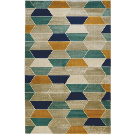 Tapis moderne multicolore rectangle à courtes mèches Sienne