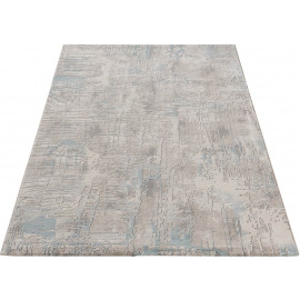 Tapis bleu design avec effet 3D rayé pour intérieur Bruges