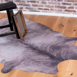 Tapis imitation peau de vache gris intérieur et extérieur Super 4