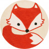 Tapis rond en polyester pour chambre d'enfant orange Fox Esprit