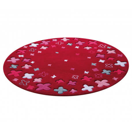 Tapis rond pour enfant rouge Bloom Field par Esprit Home