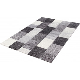 Tapis design géométrique à courtes mèches rectangle Leicester