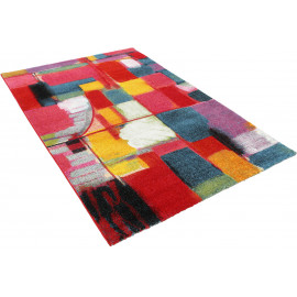 Tapis design abstrait à courtes mèches multicolore Clovelly