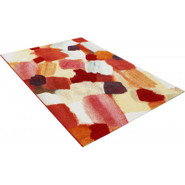 Tapis abstrait à courtes mèches multicolore design Bradford