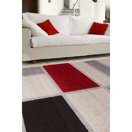 Tapis géométrique pour salon gris moderne Torquay