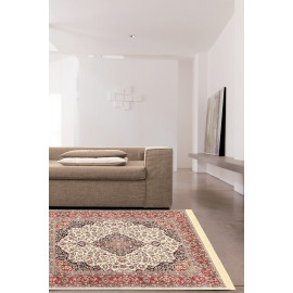 Tapis ivoire style oriental pour salon rectangle Clifden