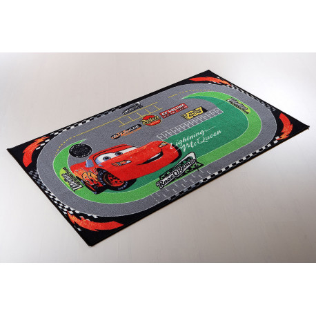 Tapis de jeu pour enfant Disney Cars bleu circuit de route rond