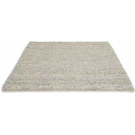 Tapis tissé main laine et jute uni plat pour salon Cobble