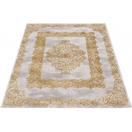 Tapis effet 3D en polyester baroque brillant Notshi