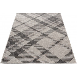 Tapis intérieur et extérieur plat gris design Caleope