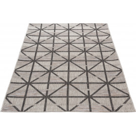 Tapis graphique gris intérieur et extérieur design Firoz