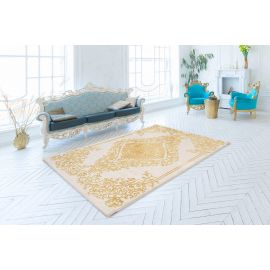 Tapis baroque brillant beige intérieur avec effet 3D Beaumont