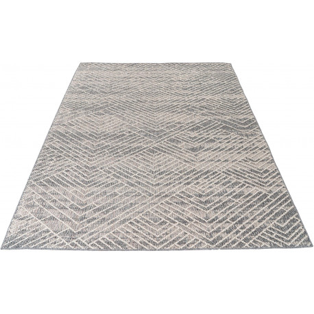 BALTA Tapis Exterieur, Tapis Tissé Plat idéal pour l'Extérieur sur la  Terrasse ou à l'Intérieur dans Un Salon - Chambre, Tissage Mécanique -  Motif géométrique, Polypropylène, 80 x 150 cm, Gris 