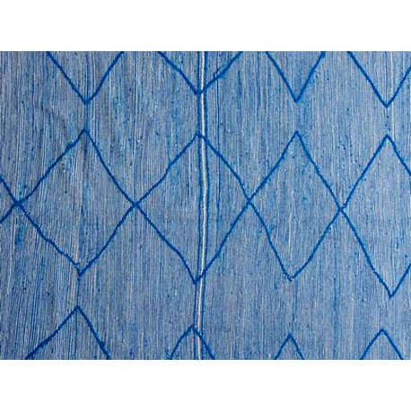 Tapis kilim - 250x250 carre cm - LIFE S Bleu - Coton - UN AMOUR DE
